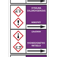 Značení potrubí, kyselina chlorovodíková,, 